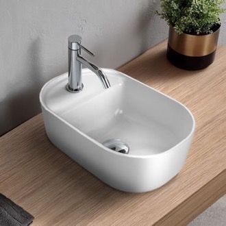 Bathroom Sink Small Vessel Sink, Ceramic, Round CeraStyle 077000-U